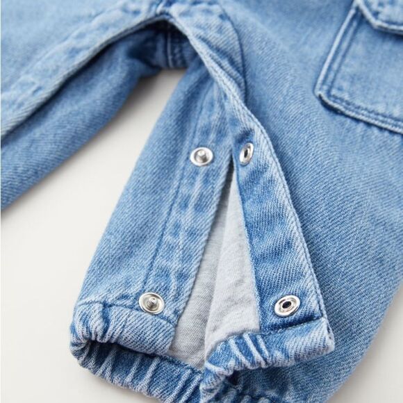 Zara Denim Overalls Jean 9-12 months NWT - Picture 5 of 8